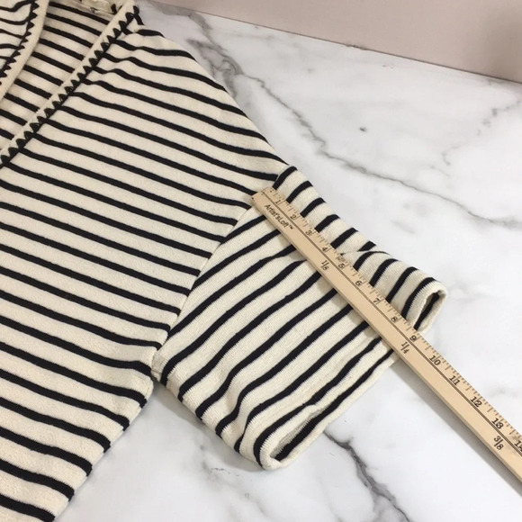 The Korner Cream Black Striped Knit Cardigan Womens‎ One Size Tunic Sweater - Picture 9 of 10